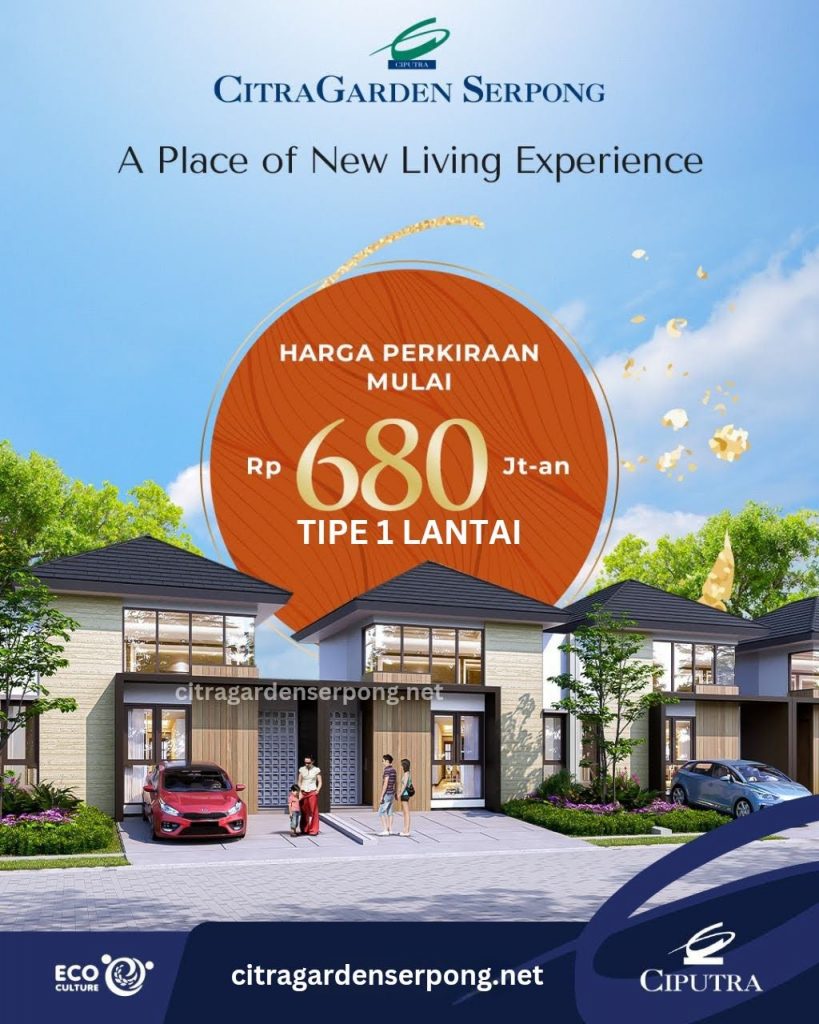 Citra garden serpong tipe 1 lantai